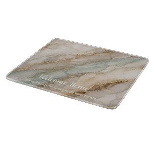 Alcohol ink marbleised art RE gift Cutting Board