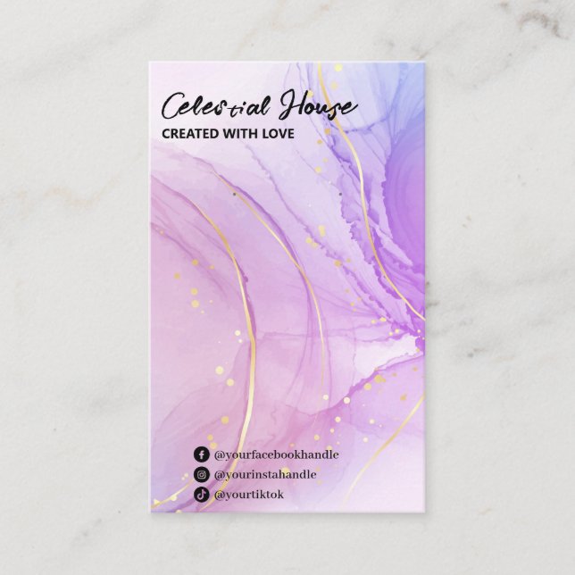 Alcohol Ink Purple Earring Display Cards (Front)