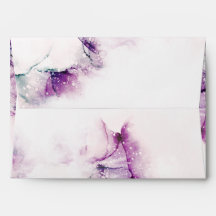 Alcohol Ink Purple Elegant Chic Envelope