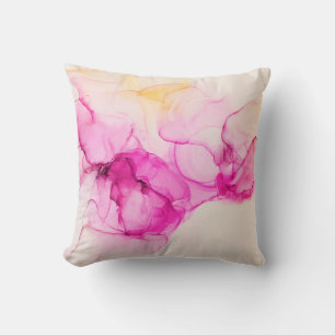 Alcohol ink sea texture. Contemporary art. Spots o Cushion