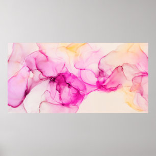 Alcohol ink sea texture. Contemporary art. Spots o Poster