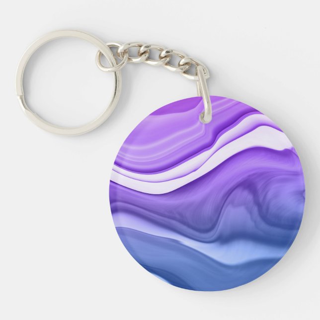 Alcohol Ink Set Aurora Digital Paper Key Ring (Front)
