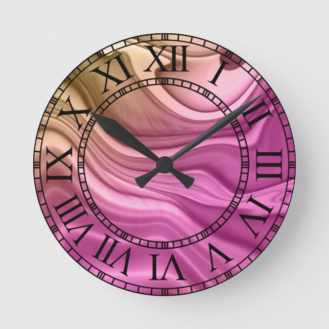 Alcohol Ink Set Aurora Digital Paper Round Clock (Front)