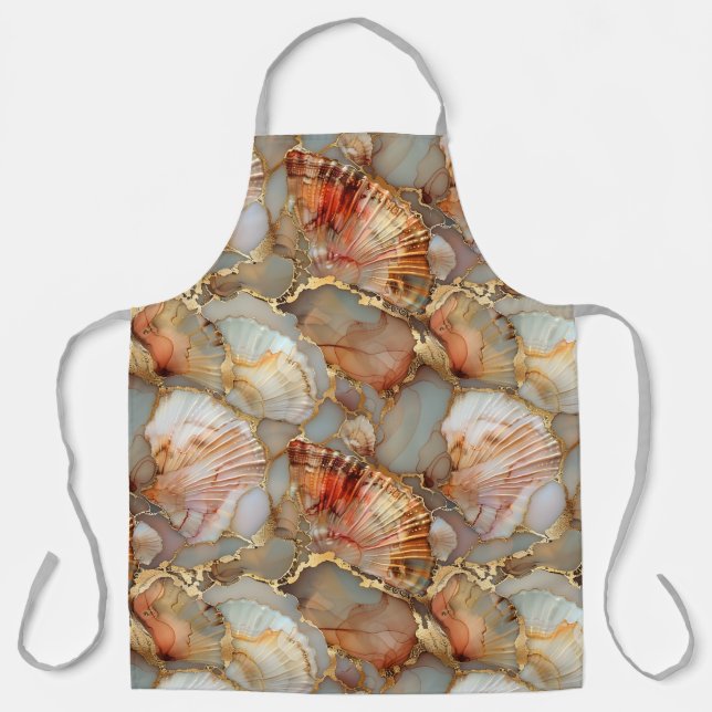 Alcohol Ink Shell Large Apron (Front)