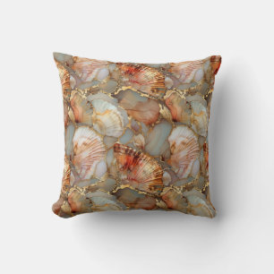 Alcohol Ink Shell Throw Pillow Pillow 16" x 16"