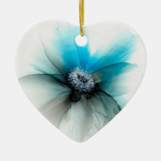 Alcohol inks Flower Ceramic Ornament