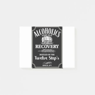Alcohol Label Sobriety  - 12 Step Addict Alcoholic Post-it Notes