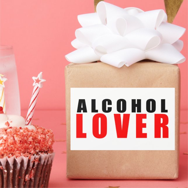 Alcohol lover rectangular sticker (Party)