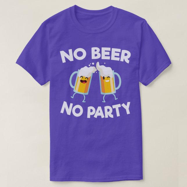 Alcohol No Beer No Party Alcoholic Drunk Funny des T-Shirt (Design Front)