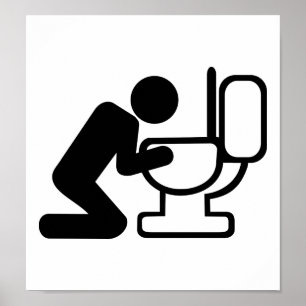 Alcohol puke toilet poster