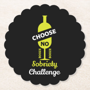 Alcohol Sobriety Alcohol Free Teetotal Support Paper Coaster