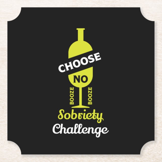 Alcohol Sobriety Alcohol Free Teetotal Support   Paper Coaster (Front)
