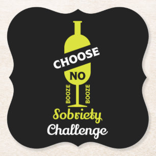 Alcohol Sobriety Alcohol Free Teetotal Support Paper Coaster