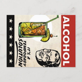 ALCOHOL SOLUTION MAN ANNOUNCEMENT POSTCARD