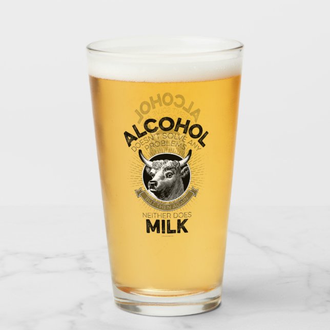 Alcohol vs. Milk Glass (Front Filled)