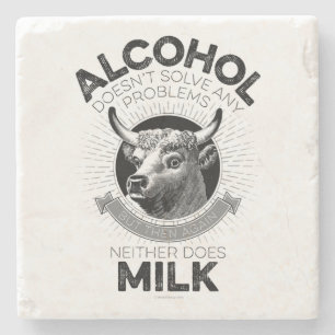 Alcohol vs. Milk Stone Coaster