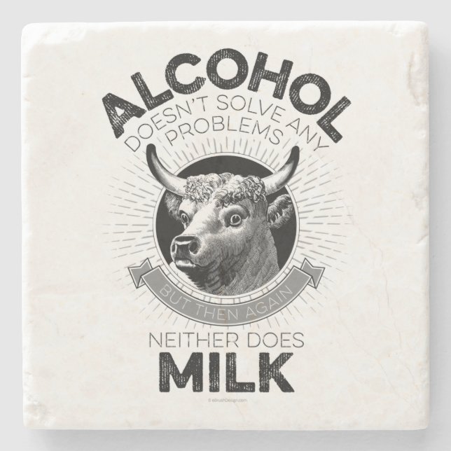 Alcohol vs. Milk Stone Coaster (Front)
