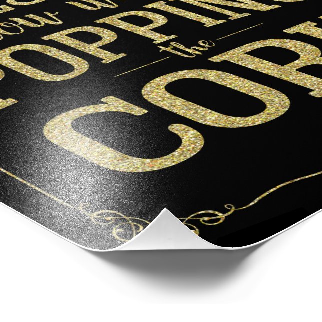 alcohol wedding sign, pop cork, popped question, photo print (Corner)