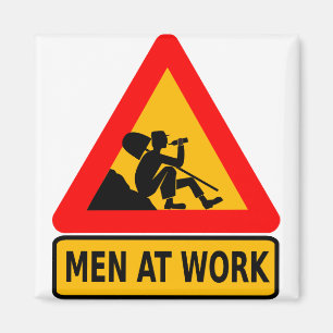 alcoholism-Men at work Magnet