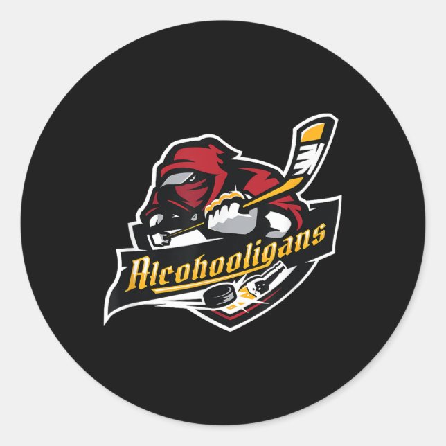 Alcohooligans Hockey Club &#34;fast And Loose&#34; Classic Round Sticker (Front)