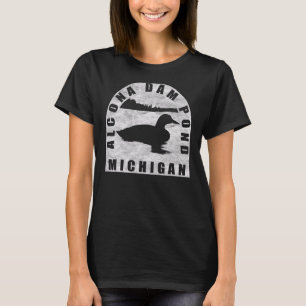 Alcona Dam Pond Loon Michigan T-Shirt