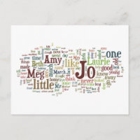 Alcott's Little Women Words postcard