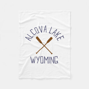 Alcova Lake Wyoming Outdoors Vintage 2 Fleece Blanket