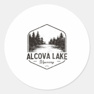 Alcova Lake Wyoming Outdoors Vintage 3 Classic Round Sticker