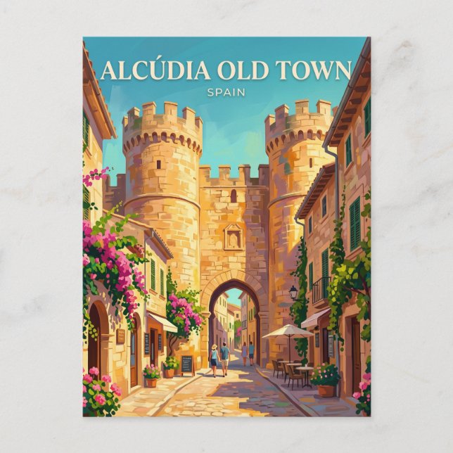 Alcúdia Old Town Spain Postcard (Front)
