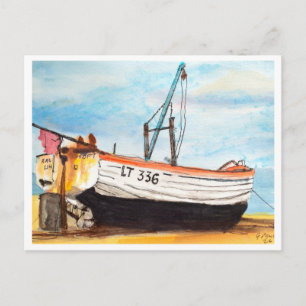Aldeburgh, Boat on Beach – Coastal Art Postcard