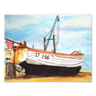 Aldeburgh Shingle Beach Fishing Boat Photo Print