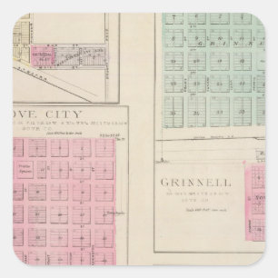 Alden, Gove City, Grinnell, Buffalo Park, Kansas Square Sticker