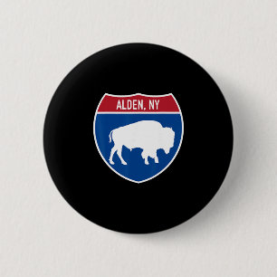 Alden New York Buffalo Ny Highway Interstate Sign 6 Cm Round Badge
