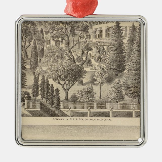 Alden residence, Harmon Tract Metal Tree Decoration (Front)