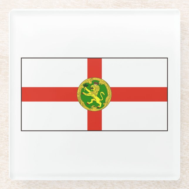 Alderney, Flag Glass Coaster (Front)