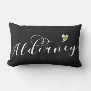 Alderney Flag Heart, Channel Islands Lumbar Cushion