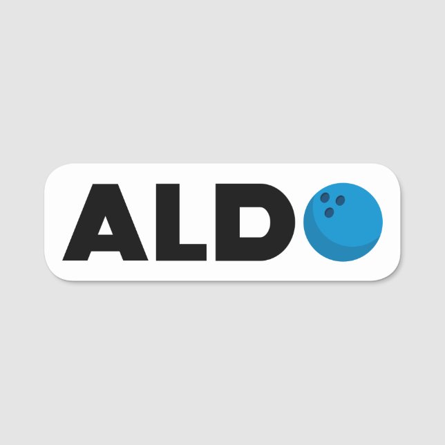 Aldo bowling name tag (Front)