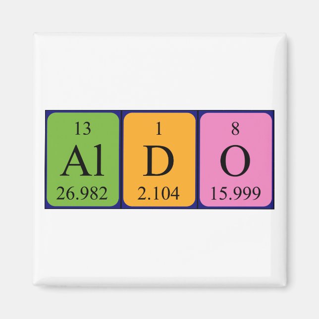 Aldo periodic table name magnet (Front)