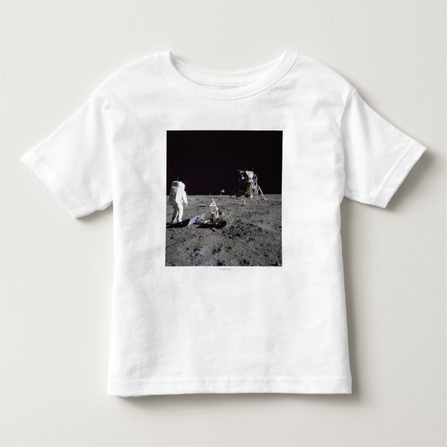 Aldrin Looks Back at Tranquillity Base Toddler T-Shirt (Front)