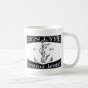Aldus Dolphin and Anchor Woodcut, Festina Lente Coffee Mug