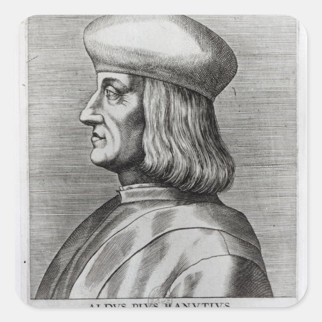 Aldus Manutius Square Sticker (Front)