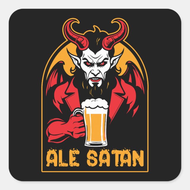 Ale Satan - Beer Drinking Square Sticker (Front)