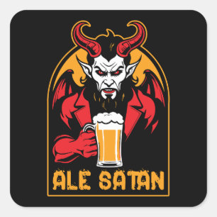 Ale Satan - Beer Drinking Square Sticker