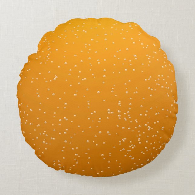 Ale with Tiny Bubbles Background Art Round Cushion (Front)