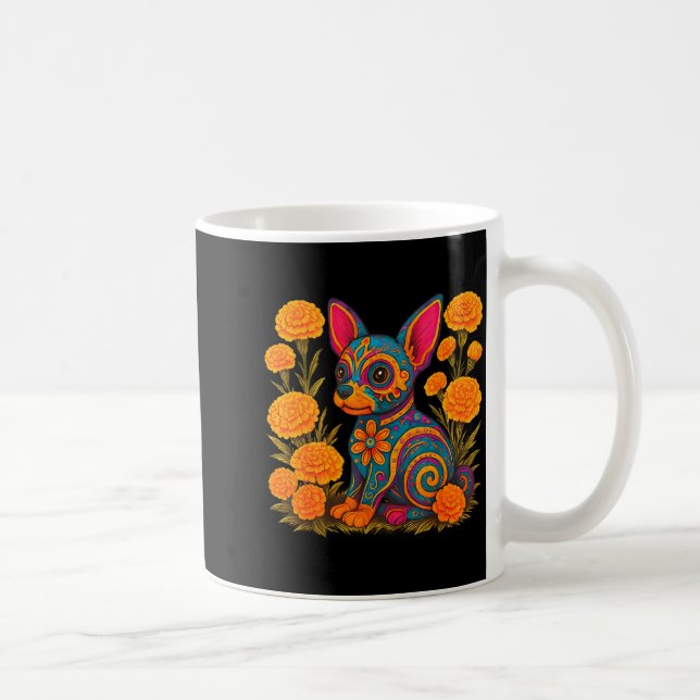 Alebrije Dog Flower Mexican Folk Art Owner Mom Dad Coffee Mug (Right)