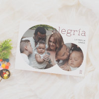 Alegría | Tarjeta Navideña Moderna con 2 Fotos