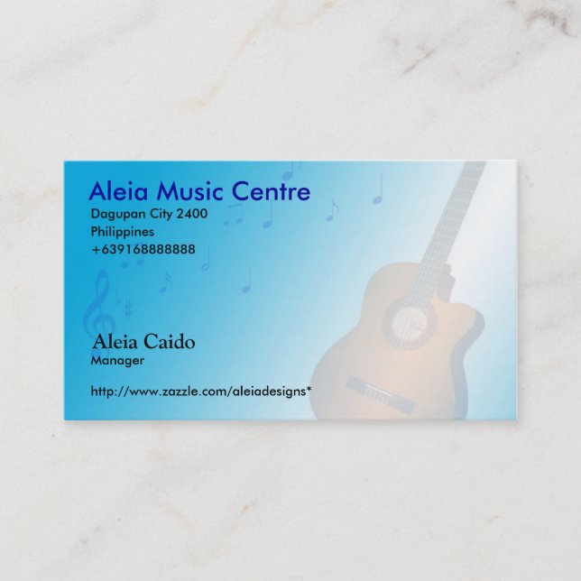 Aleia Music Business Card (Front)