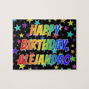 "ALEJANDRO" First Name, Fun "HAPPY BIRTHDAY" Jigsaw Puzzle