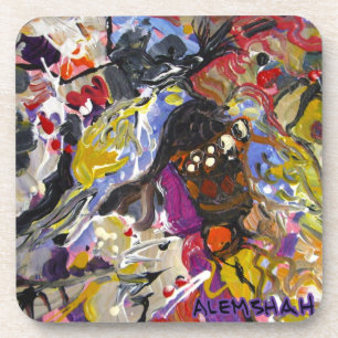 Alemshah Abstract Coaster Set - Blue Jay