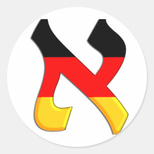 Aleph German.png Classic Round Sticker